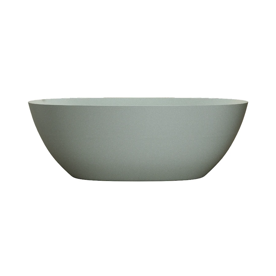 Solid Color Pop Its Loheer 57 in Freestanding Solid Surface Soaking Bathtub Oval Stone ...
