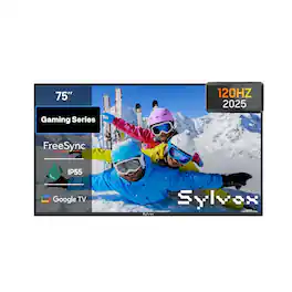 Sylvox - 75" Class Gaming Series Partial Sun Smart Outdoor TV, 120Hz Google TV, 1000 Nit 4K UHD LED, IP55 Waterproof (2025)