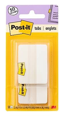 Post-it tabs | onglets

50 tabs | 50 onglets

2 in x 1.5 in (50.8 mm x 38.1 mm)

3M