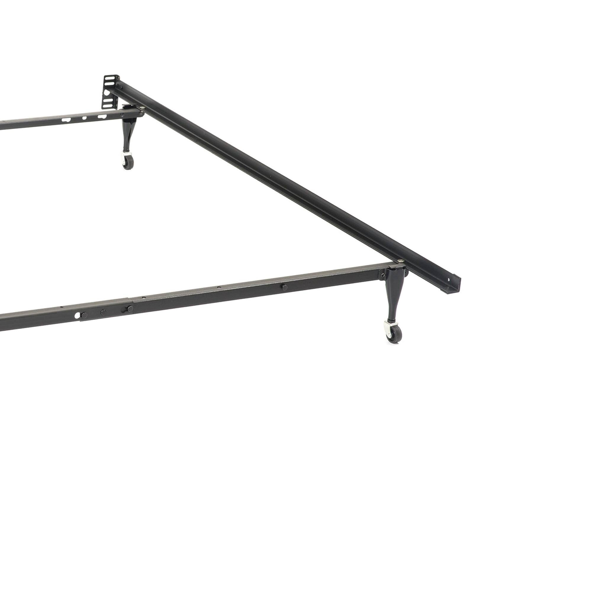 Alt View 2. Manhattan Lane - Nit Multisize Metal Bed Frame, Twin or Full Size, Caster Wheels - Black.