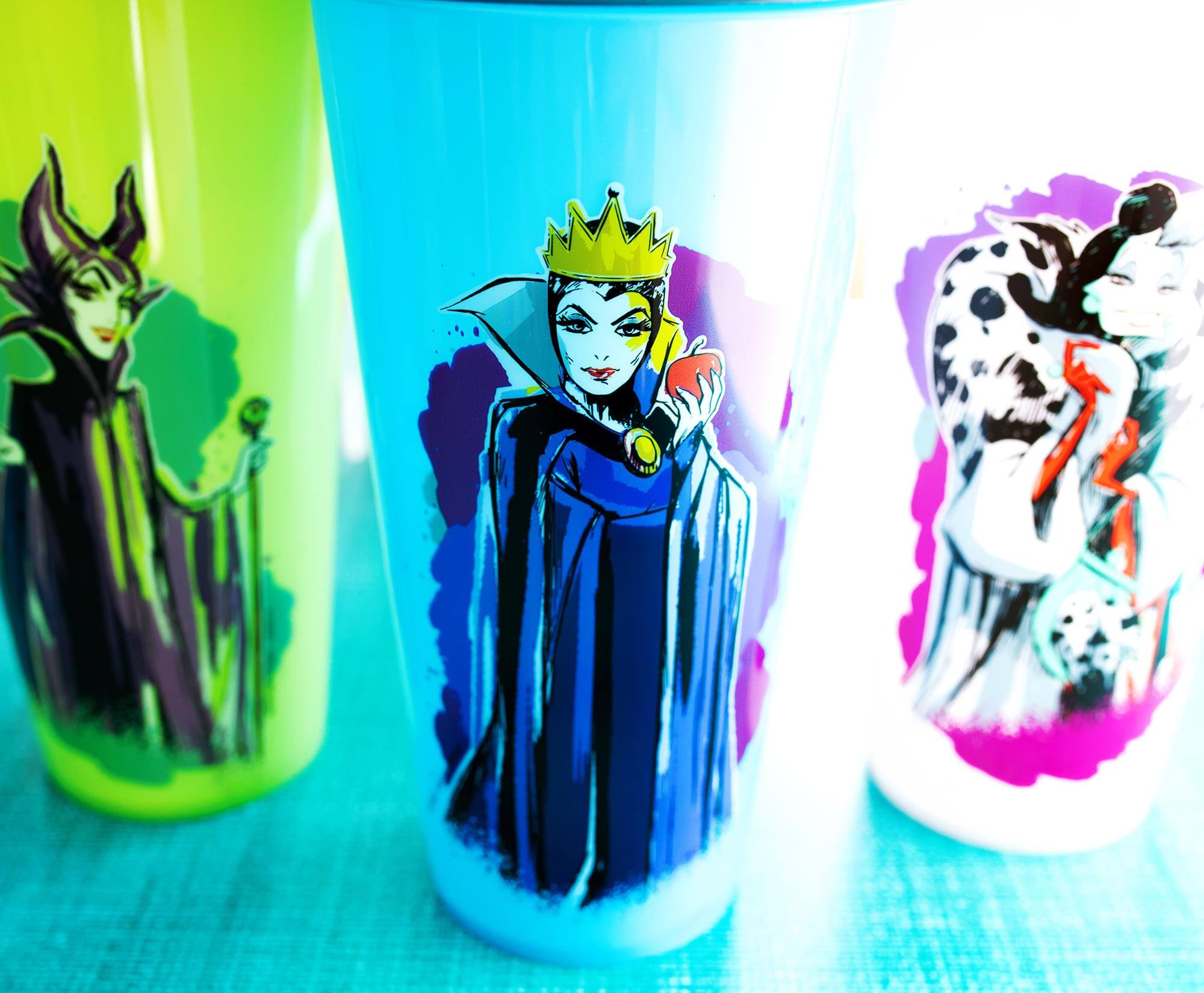 Alt View 4. Silver Buffalo - Disney Villains Color-Changing Plastic Tumblers | Set of 4 - Black.