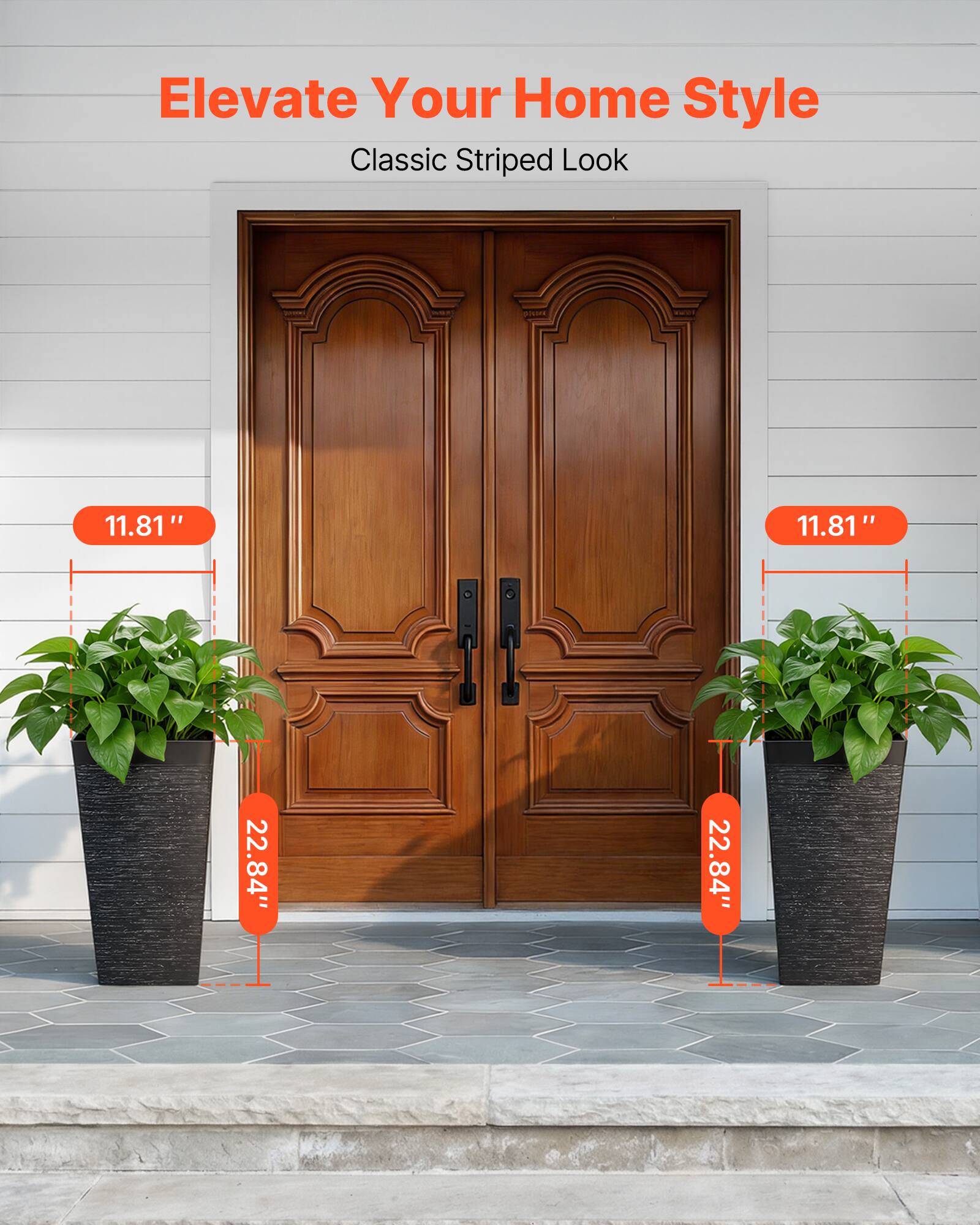 Elevate Your Home Style  
Classic Striped Look  

11.81"  
11.81"  
22.84"  
22.84"