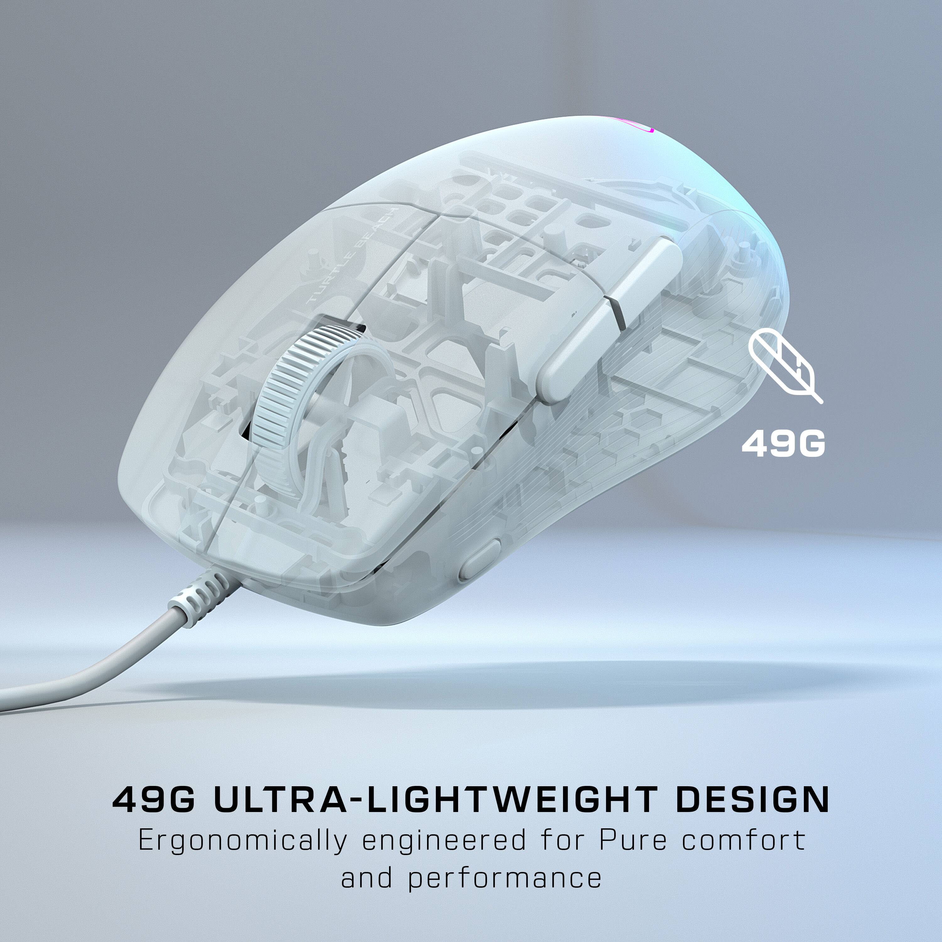 The text on the image reads: "49G 49G ULTRA-LIGHTWEIGHT DESIGN Ergonomically engineered for Pure comfort and performance."