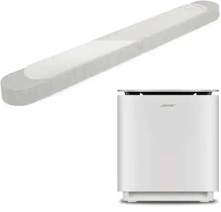 Front. Bose - Bose Lifestyle Ultra Soundbar Bundle with Ultra Subwoofer (Soundbar + Subwoofer White).