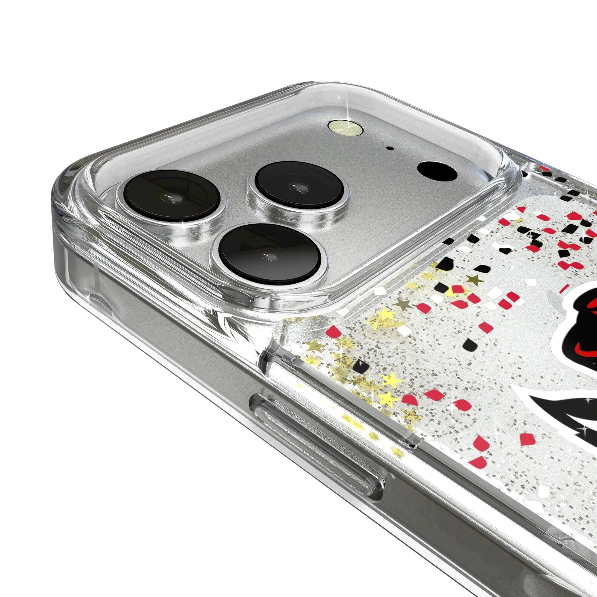 Alt View 2. Keyscaper - NC State Wolfpack iPhone Glitter Case with Confetti Design - 15 Pro Max - Multicolor.