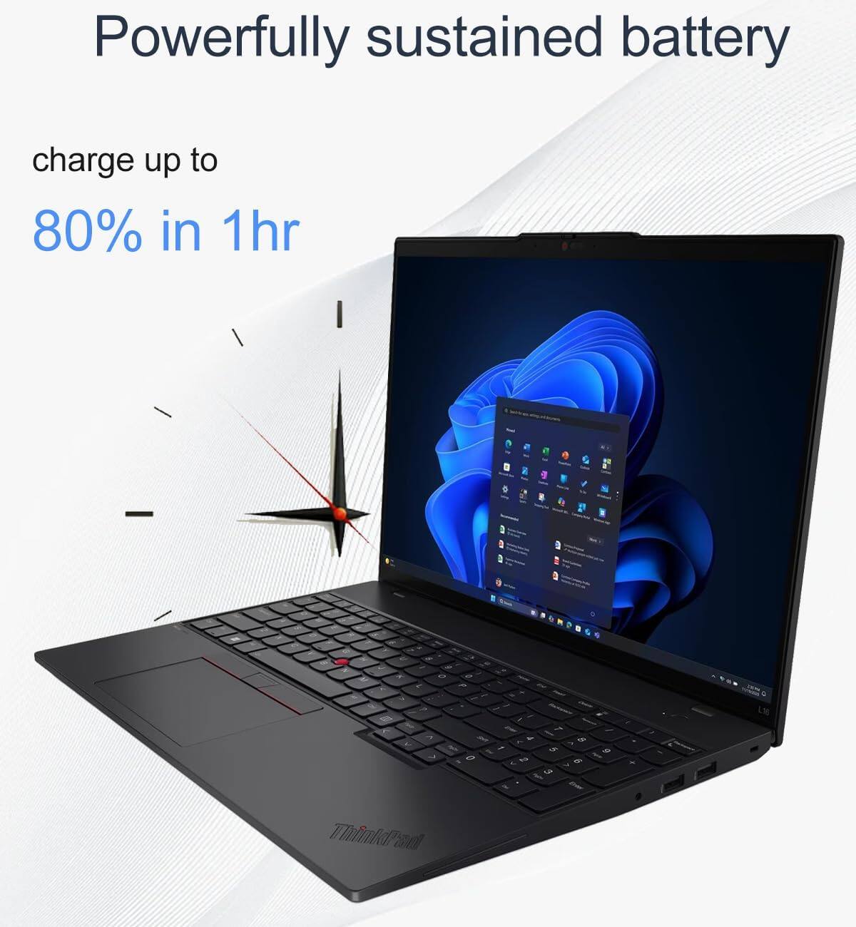 Powerfully sustained battery  
charge up to 80% in 1hr