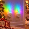 Front. Jandcase - JANDCASE 2-Pack Fat Cat Night Light, RGB Color Changing Plug-in with Dusk-to-Dawn Sensor and Memory, for Bedroom - White.
