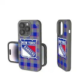 Keyscaper - NHL - New York Rangers Plaid Soft Touch iPhone Case - 14 - Gray
