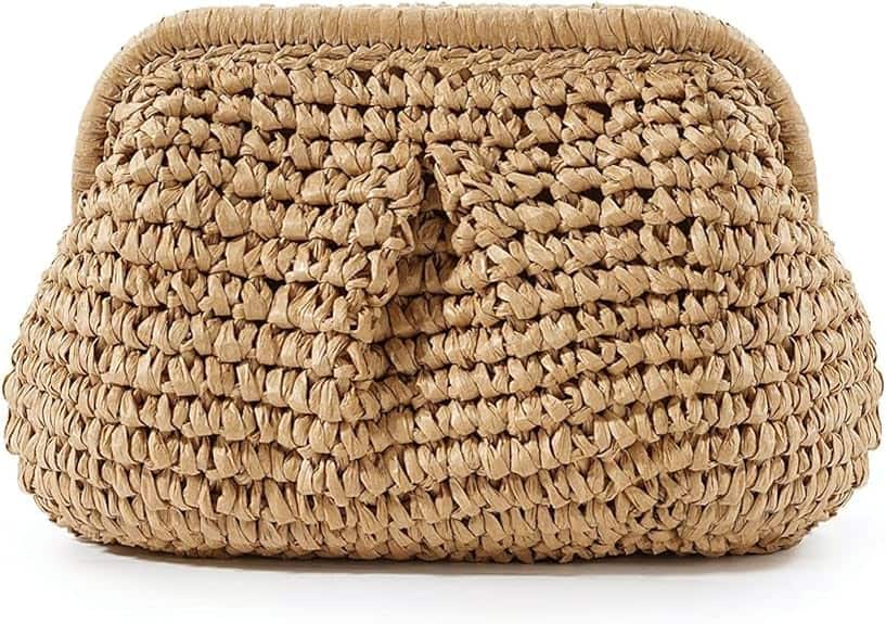 Vulpecula Spade - Straw Purse for Women, Beach Bag Summer Woven Clutch Purses, Cloud Crossbody Shoulder Bags Spring Handbag 2025 - Beach Straw Purse