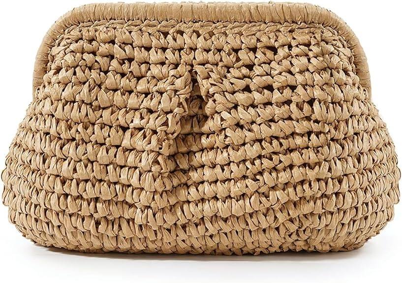 Vulpecula Spade - Straw Purse for Women, Beach Bag Summer Woven Clutch Purses, Cloud Crossbody Shoulder Bags Spring Handbag 2025 - Beach Straw Purse