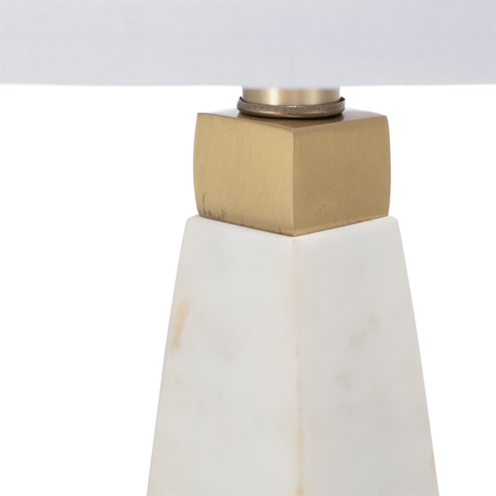 Alt View 2. Luckbyte - 15x26 Inch White Gold Thin Pyramid Table Lamp With Drum Shade Assembly Required.