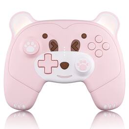 HM 1810 - Wireless Controller For Switch/switch 2/oled Cute With Macro Wake-up Turbo Motion Vibration Light Gift Gamer - Pink Bear