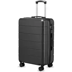 Front. LUGGEX - LUGGEX - 24 Inch Expandable Hardside Spinner Suitcase with TSA Lock - EX-Lite - Black.