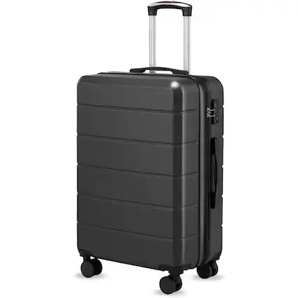 Front. LUGGEX - LUGGEX - 24 Inch Expandable Hardside Spinner Suitcase with TSA Lock - EX-Lite - Black.