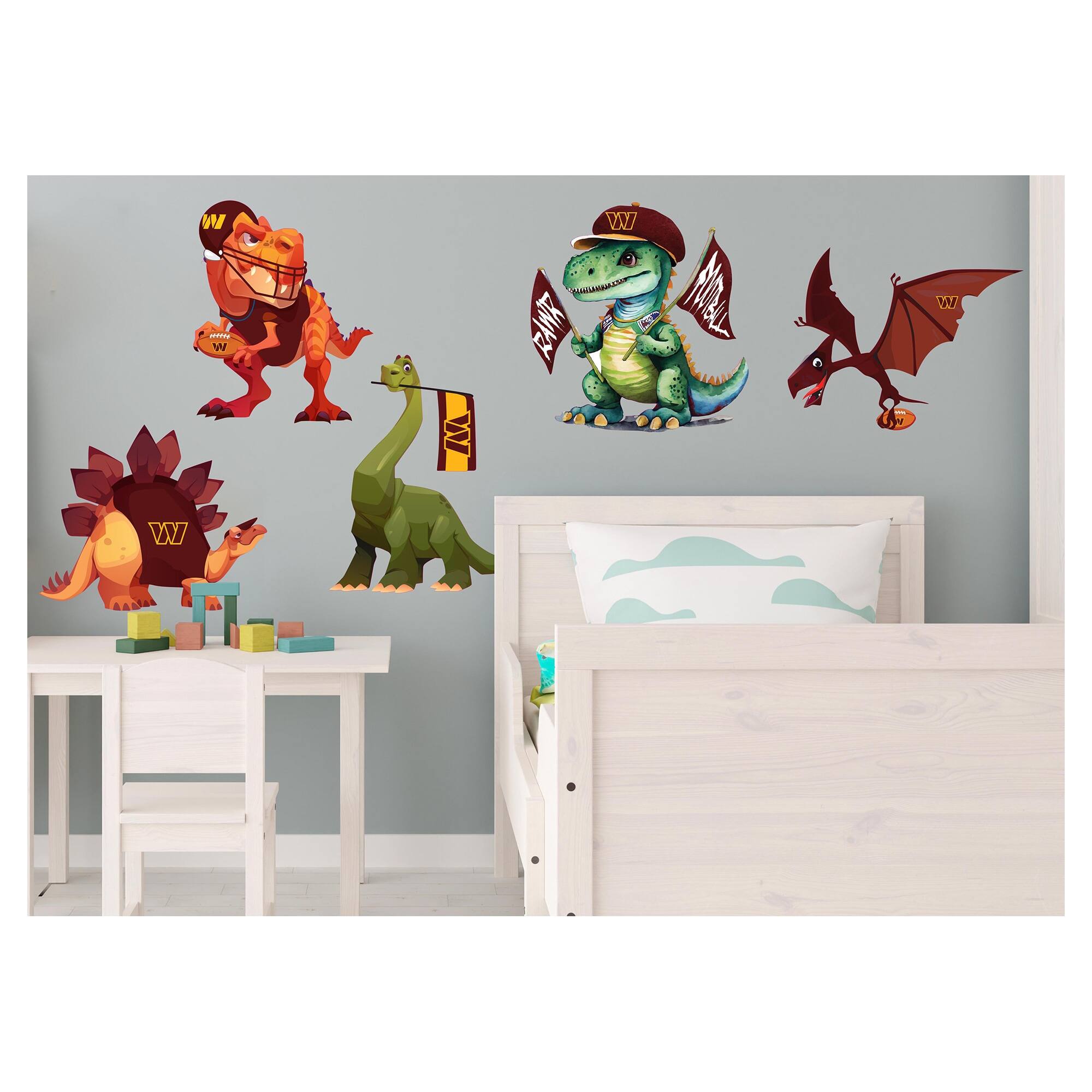 Washington Commanders Dinosaurs Wall Decal Set