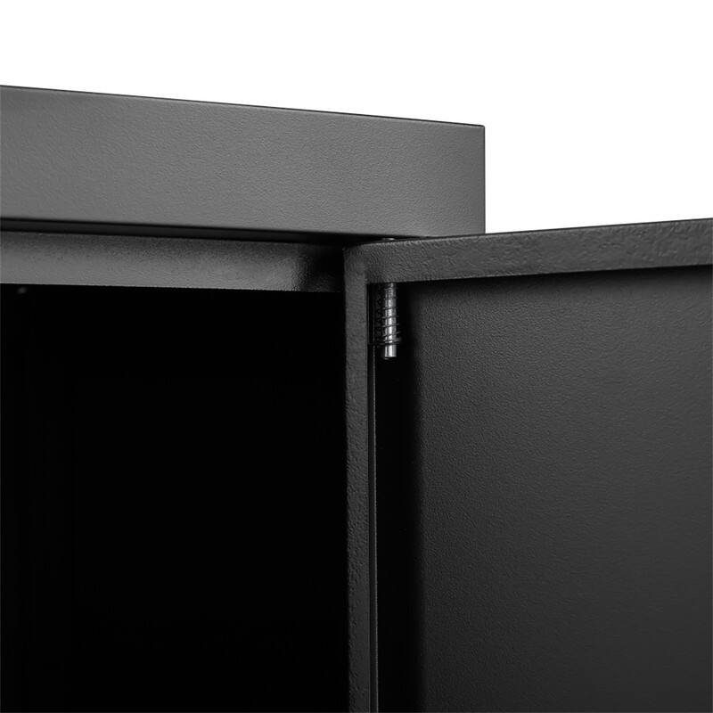 Alt View 2. HTUTWOO - Storage Locker - File Organizer, Storage Cabinet with Door Locks and Two Adjustable Shelves as a Cabinet for Home Office - Black.