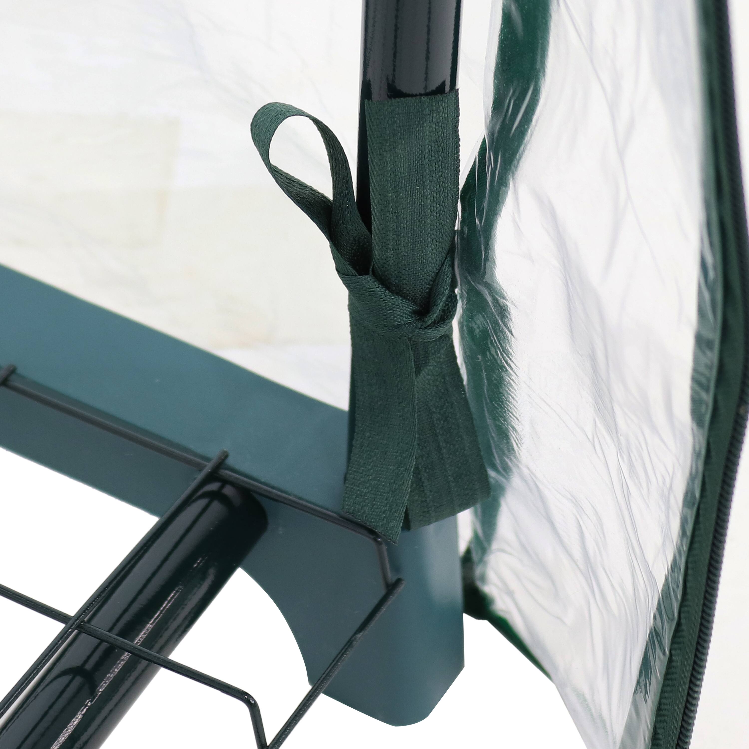 Alt View 8. Sunnydaze - Iron PVC Cover Mini Greenhouse with 3 Shelves/Zipper - Clear.