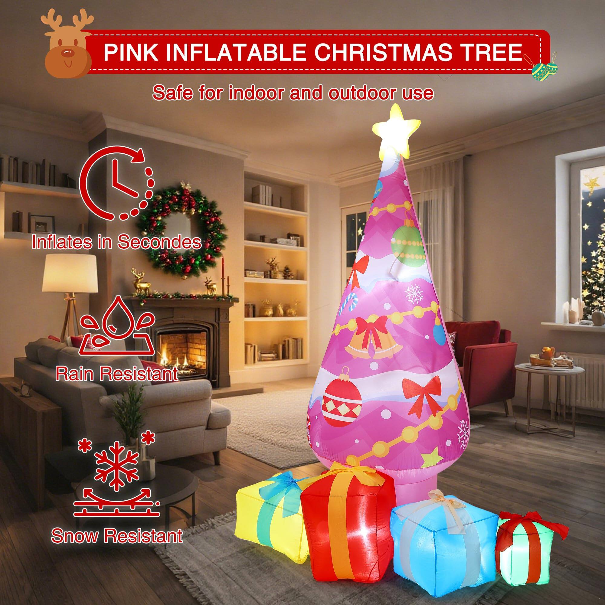 PINK INFLATABLE CHRISTMAS TREE

Safe for indoor and outdoor use

- Inflates in Seconds
- Rain Resistant
- Snow Resistant