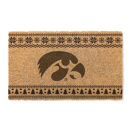 Jardine - Iowa Hawkeyes 18" x 30" Holiday Coir Doormat - Brown