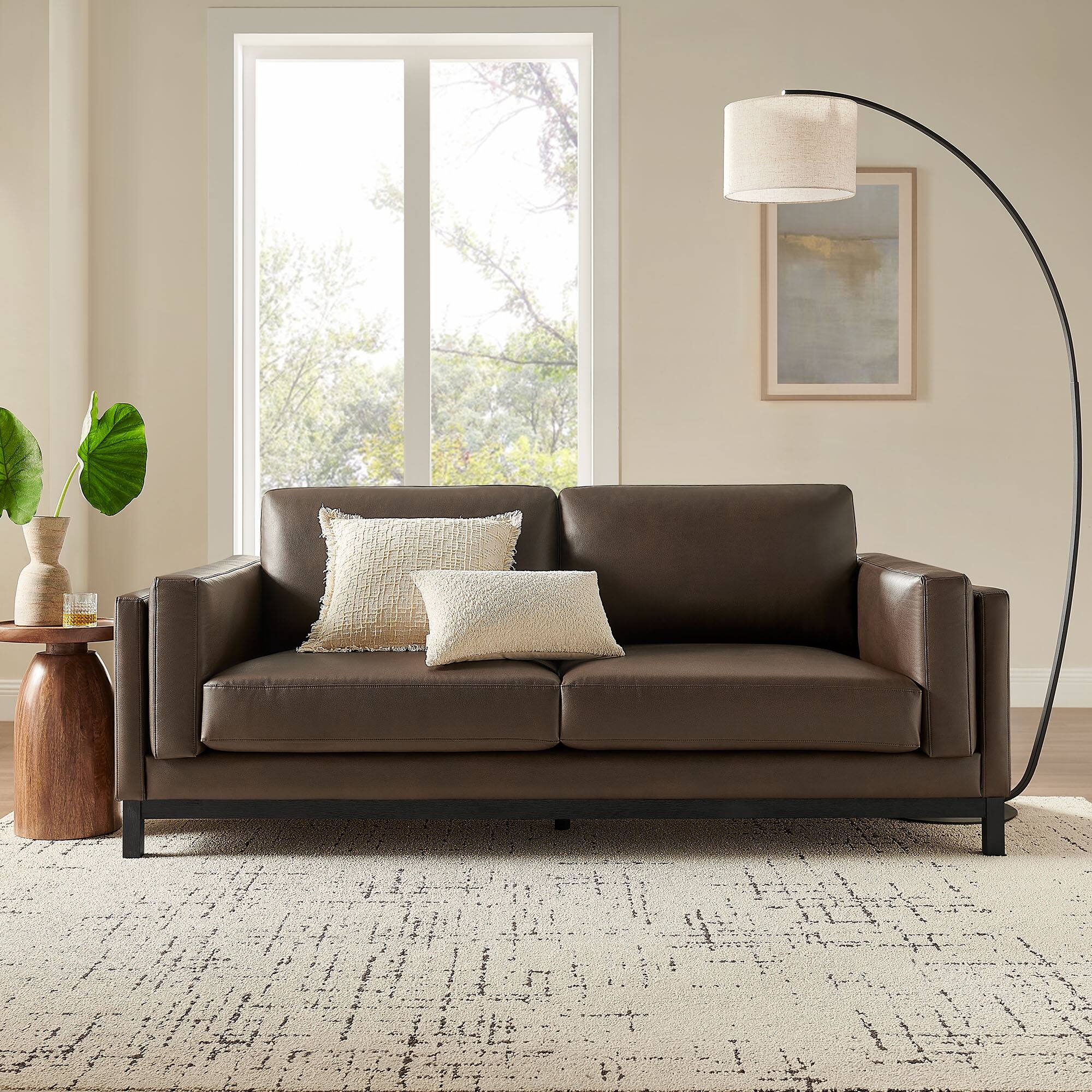 Alt View 7. Modway - Roscoe 81 inch Vegan Leather Sofa by Modway - Espresso.