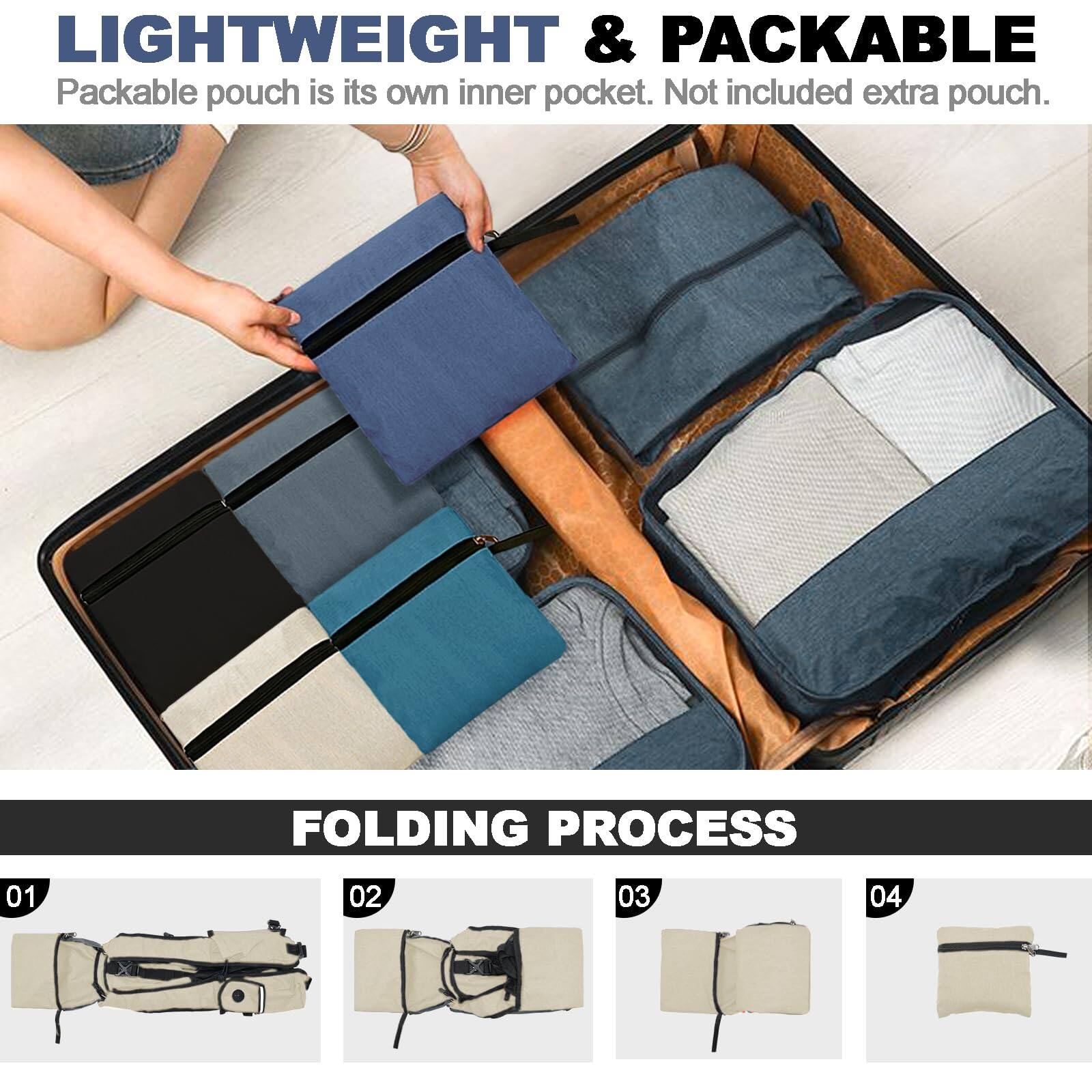 Alt View 2. Live At Space - 15l Small Hiking Backpack For Women Men  Foldable Packable With Phone Pocket Lightweight Travel Daypack Camping Outdoor - Dark Blue.