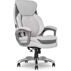 Front. Sharper Image - Sharper Image S-600 Active Lumbar Heated Ergonomic Bonded Leather Swivel Executive Massage Chair, Off-White (60098-OWHT) - Off-White.