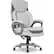 Front. Sharper Image - Sharper Image S-600 Active Lumbar Heated Ergonomic Bonded Leather Swivel Executive Massage Chair, Off-White (60098-OWHT) - Off-White.