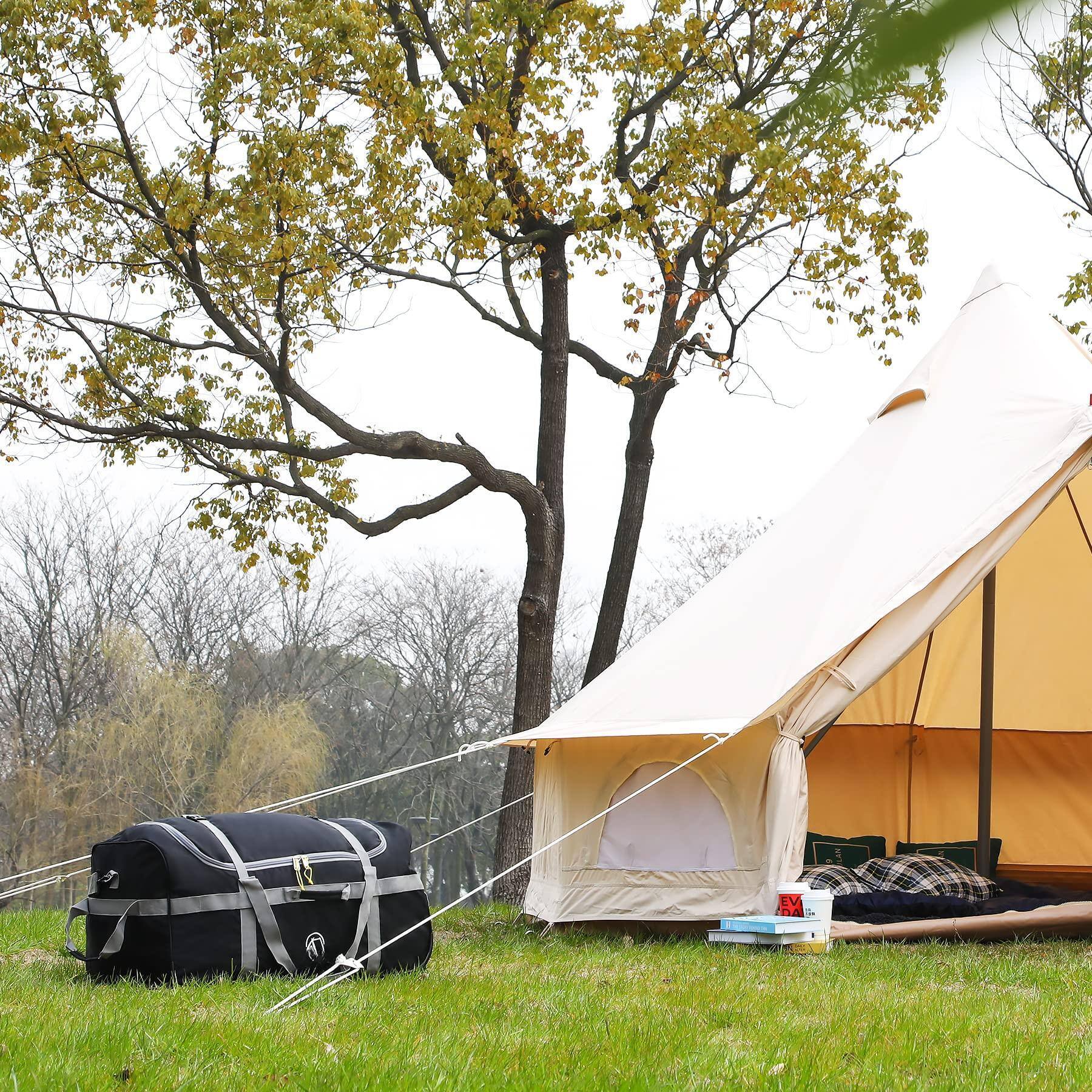 Alt View 5. Fabibe - 85L/120L/140L Foldable Duffle Bag with Wheels Large Travel Duffel polyester compartment extra men - 85l Navy (Small).