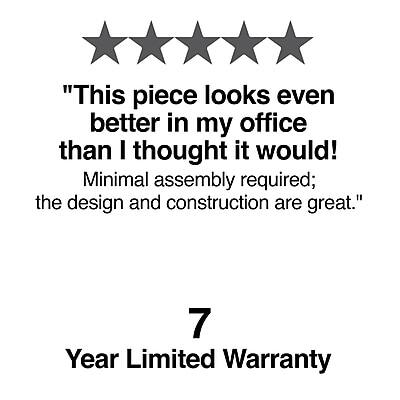 "This piece looks even better in my office than I thought it would! Minimal assembly required; the design and construction are great."

7 Year Limited Warranty