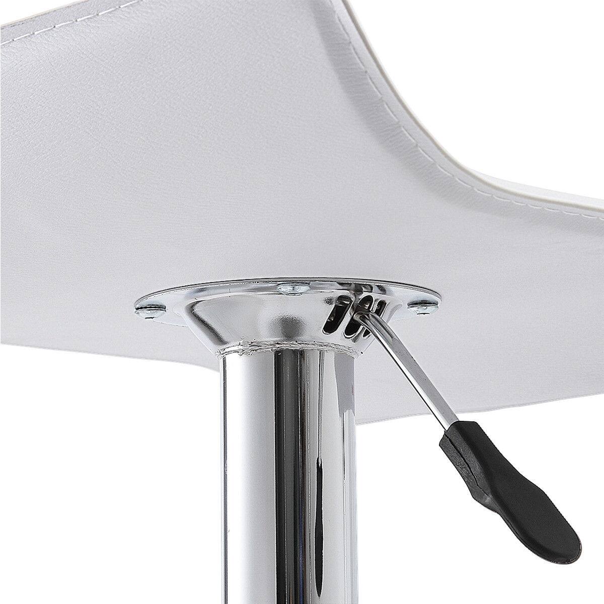 Alt View 8. Costway - Costway Set of 2 Swivel Bar Stools Adjustable PU Leather Backless Dining Chair Low Back - White.