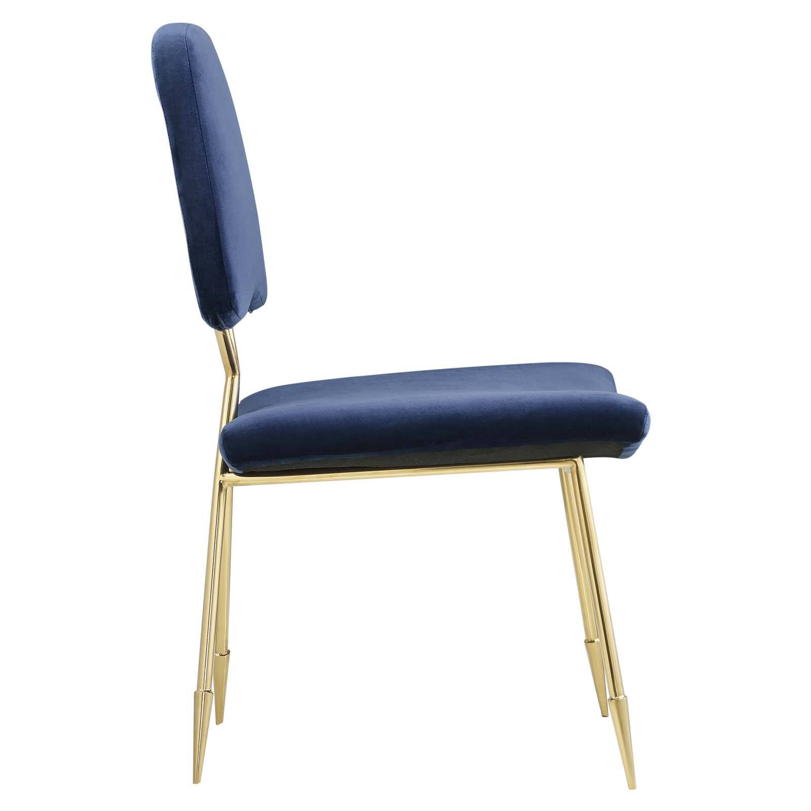 Back. Modway - Ponder Performance Velvet Dining Side Chair by Modway - Navy.