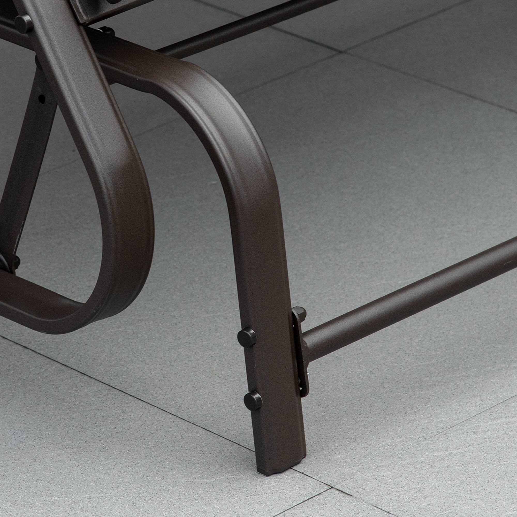 Alt View 8. Outsunny - 2-Person Outdoor Glider Bench，Patio Glider Loveseat Chair with Powder Coated Steel Frame，2 Seats Porch Rocking Glider - Cream.