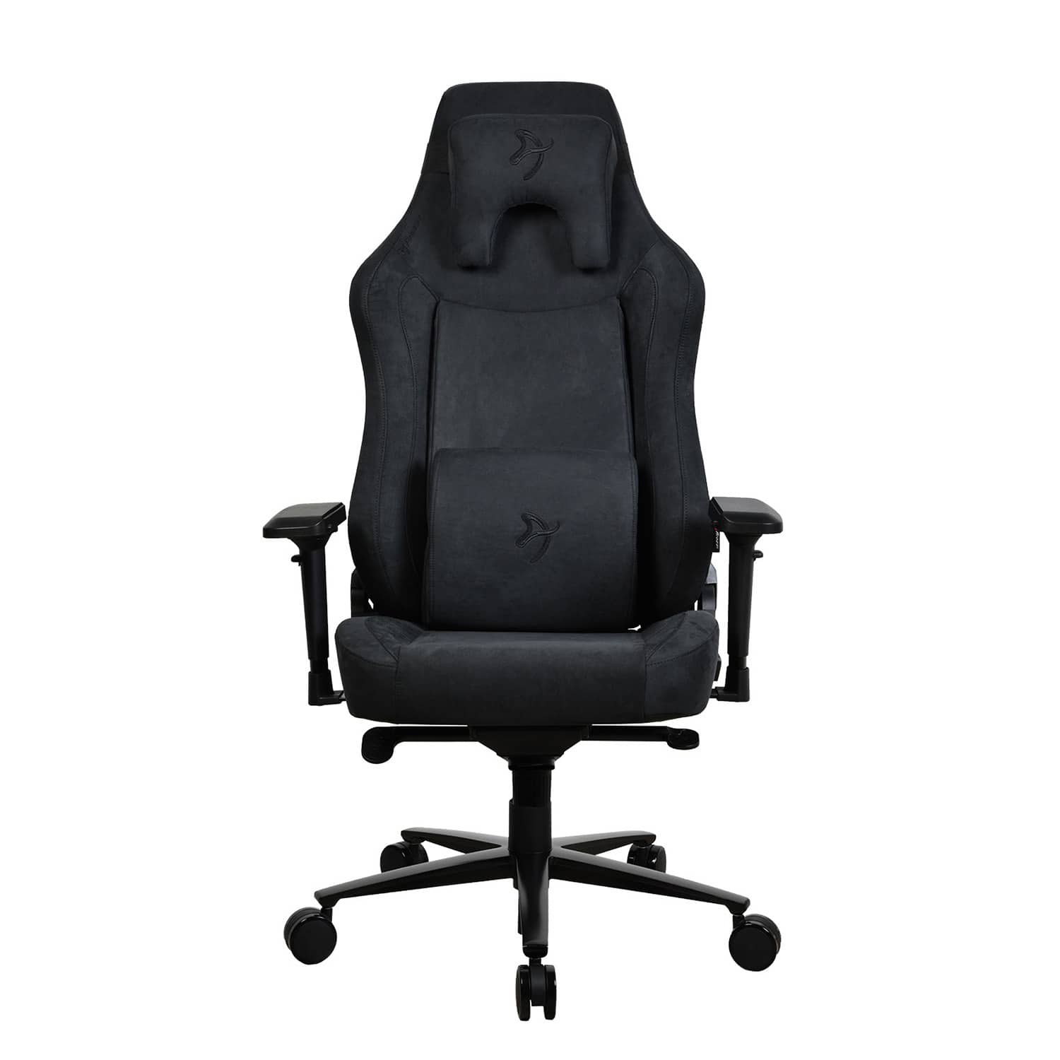 Angle. Arozzi - Vernazza Series Top-Tier Premium XL Supersoft Upholstery Fabric Gaming Chair - Pure Black.