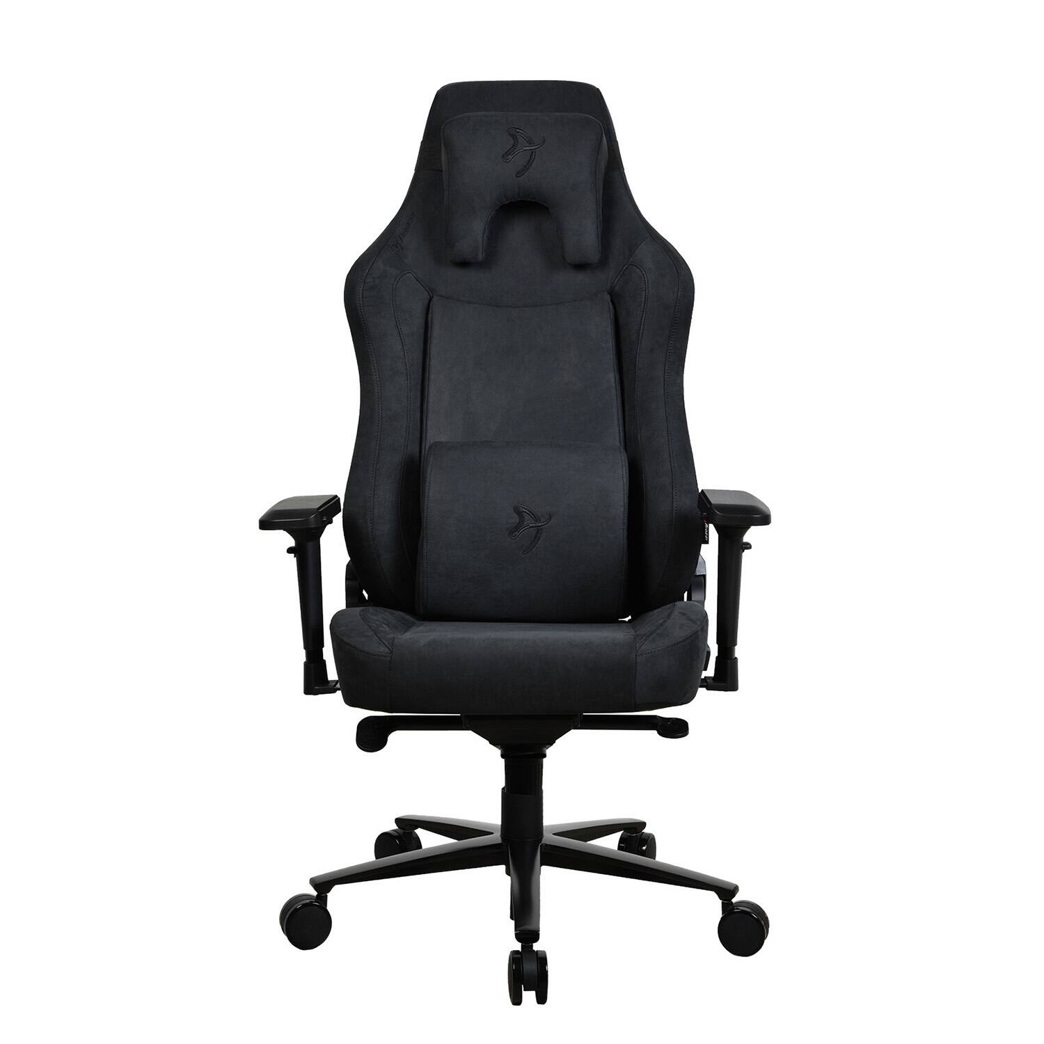 Angle. Arozzi - Vernazza Series Top-Tier Premium XL Supersoft Upholstery Fabric Gaming Chair - Pure Black.