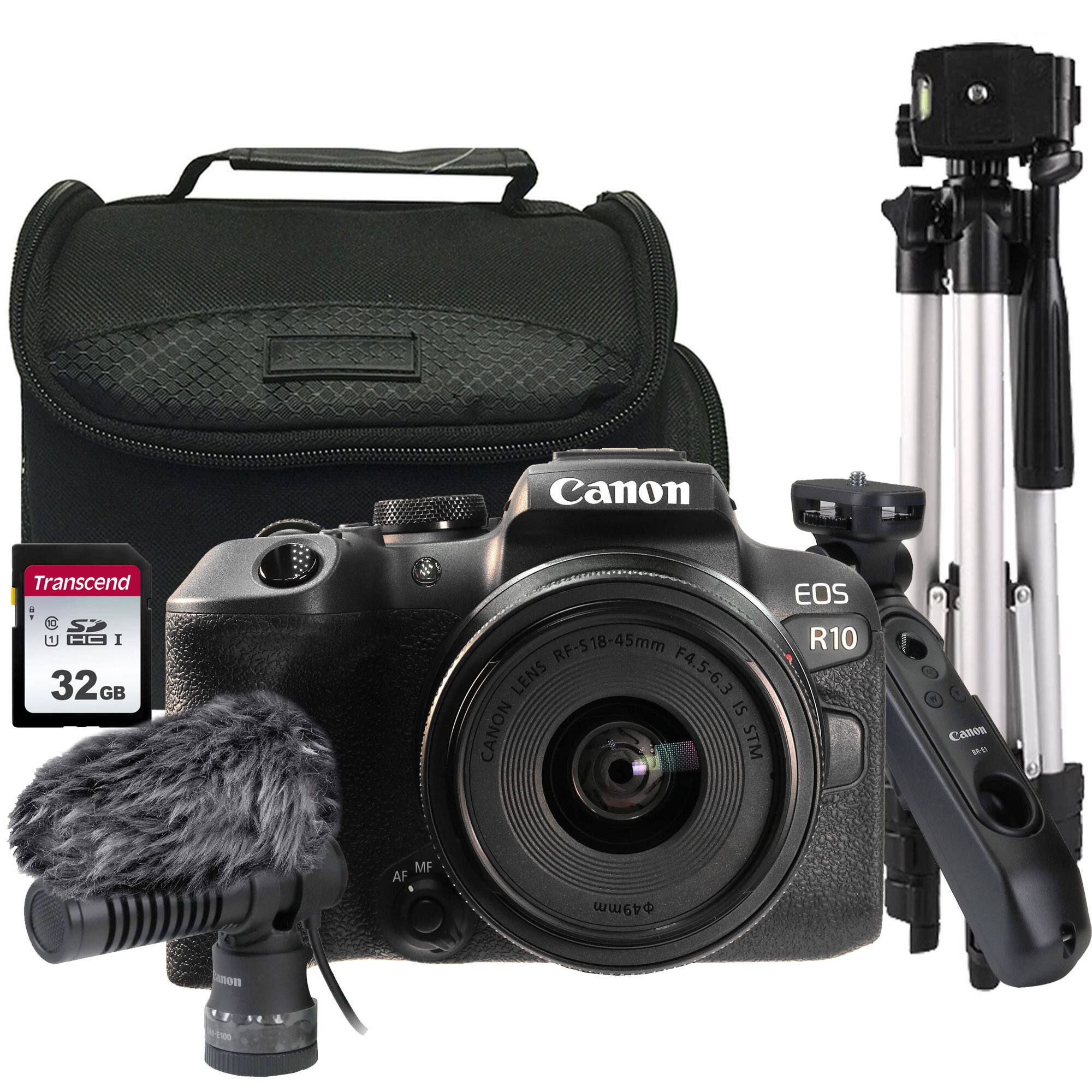 Canon EOS R10  
RF-S18-45mm F4.5-6.3 IS STM  
Transcend 32GB SDHC I  
Canon Lens  
AF MF  
49mm