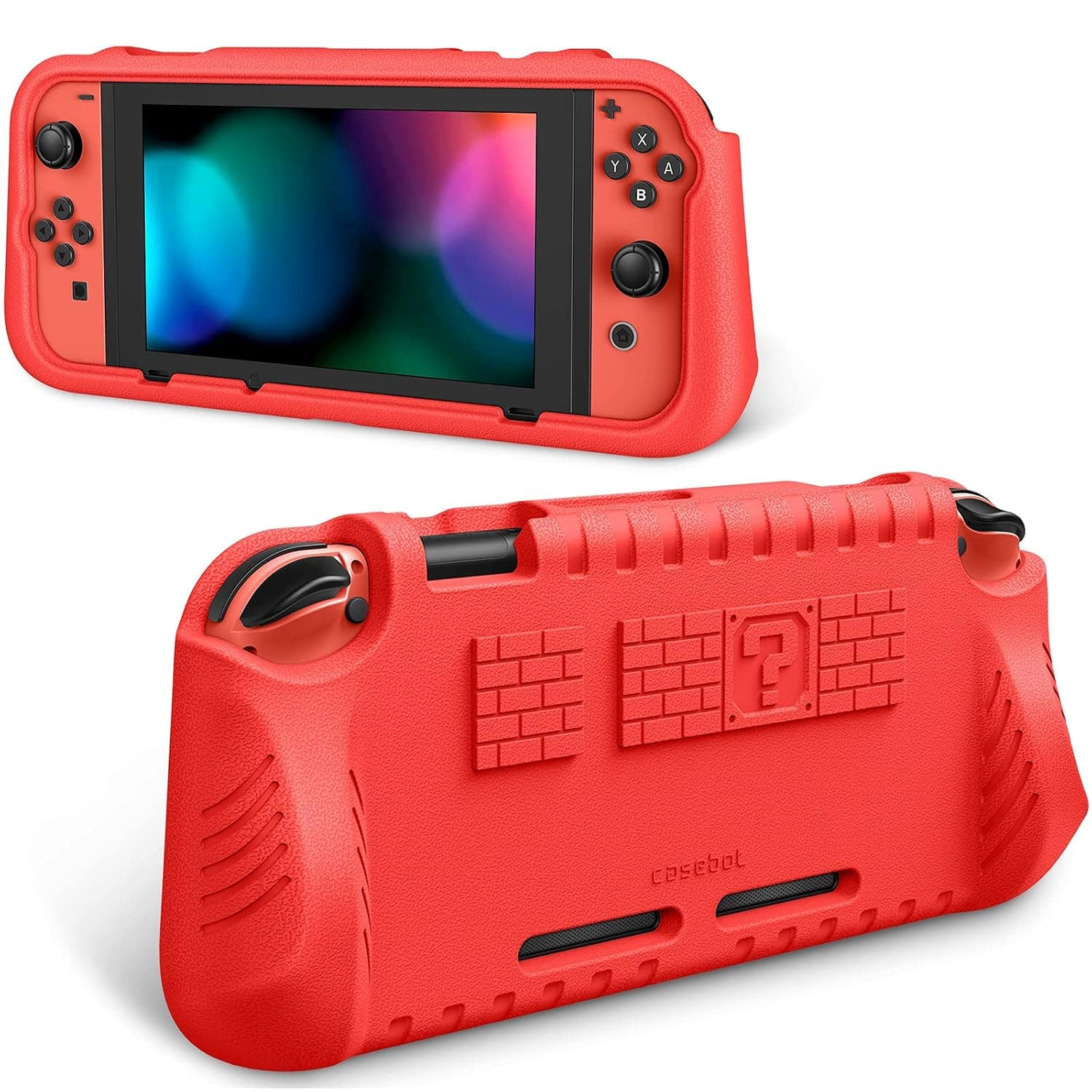 Fintie - Kid-Friendly Ultralight Case for Nintendo Switch 2017, Ergonomic Grip, Anti-Scratch Protective Grip Case Cover - Red