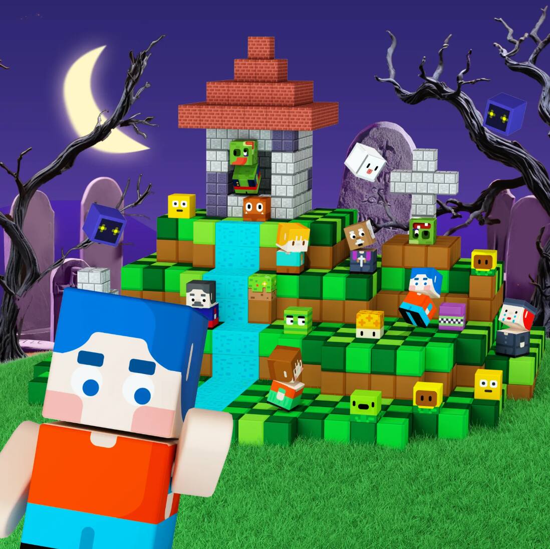 Angle. GobiDex - 2.5cm Zomblocks 48 PCS Magnetic Blocks.