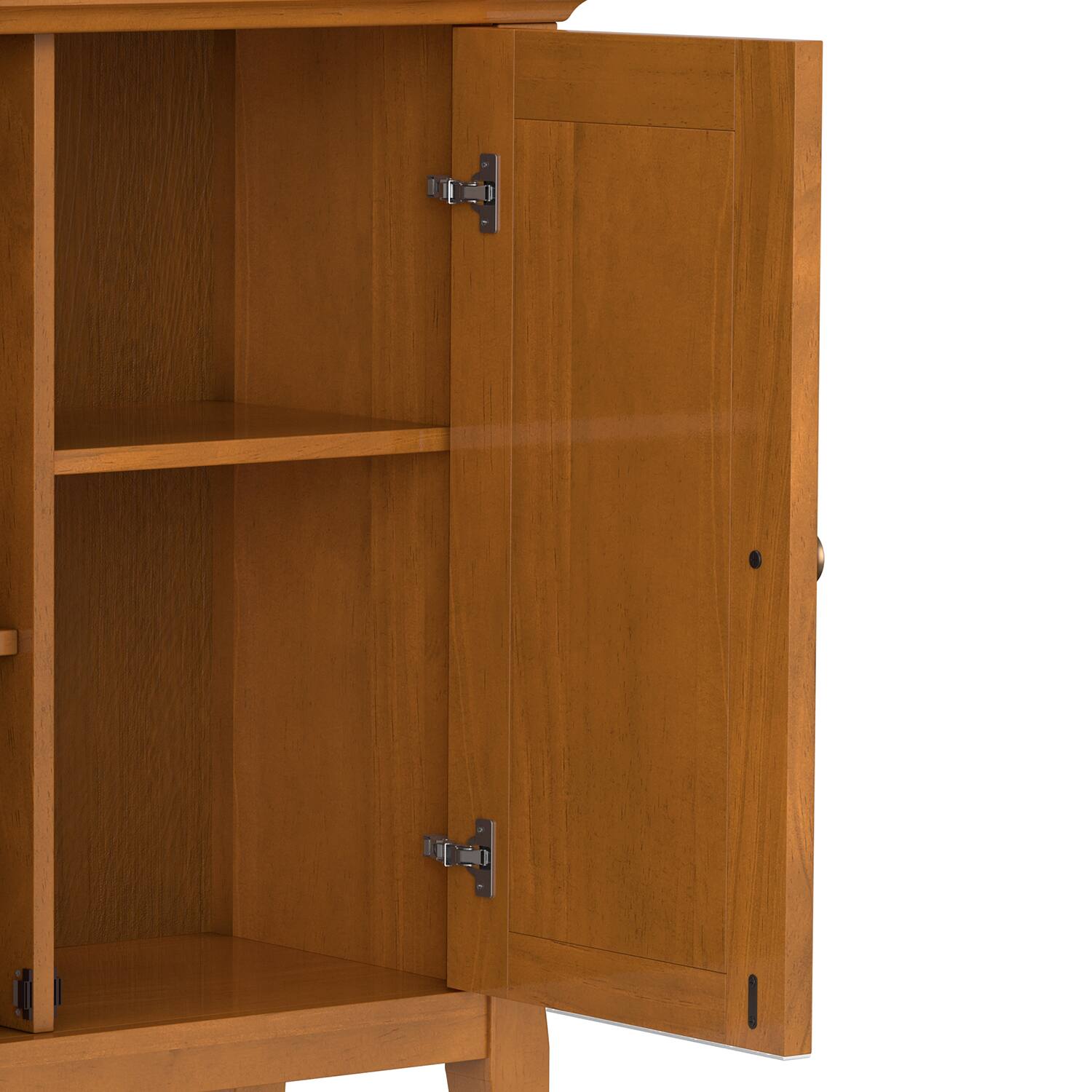 Alt View 5. Simpli Home - Amherst 32 inch Wide Solid Wood Transitional Low Storage Cabinet in Light Golden Brown - Light Golden Brown.