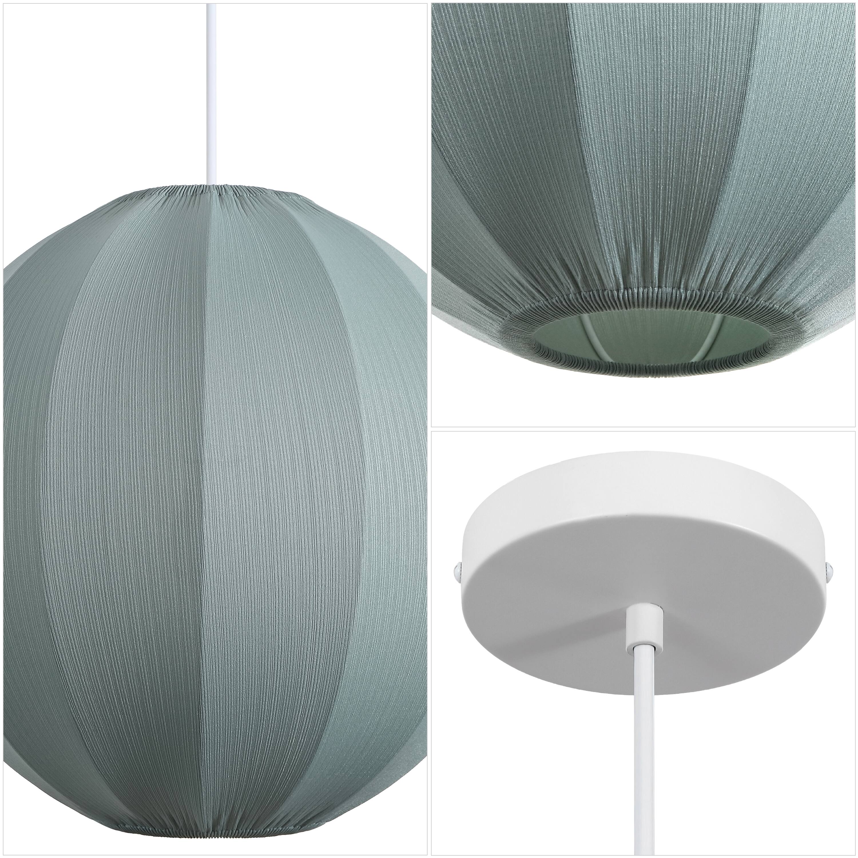Alt View 4. Jonathan Y - Sia 16" 1-Light Scandinavian Japandi Adjustable Lantern Metal with Ribbed Cocoon Globe Shade LED Pendant, Dust Blue - Dusty Blue.