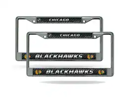 Rico Industries - Chicago Blackhawks NHL (Set of 2) Chrome Metal License Plate Frames - Multi