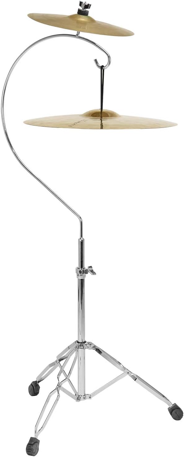 Left. Gibraltar Hardware - 5000 Series Suspended Cymbal Stand, with Double Braced Tripod Base, Secondary Cymbal Post, and Adjustable Height.