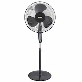 Optimus - 16 in. Oscillating Stand Fan with Remote Control - Black