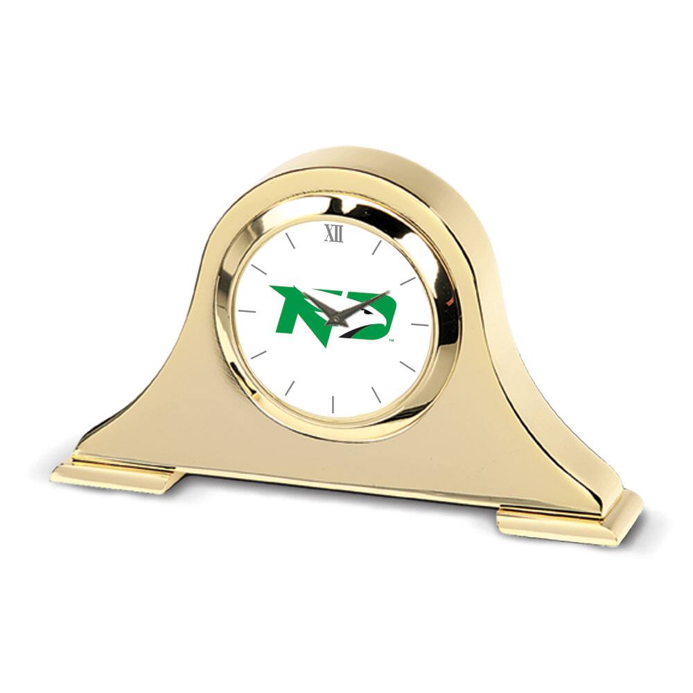 Front. Jardine - Gold North Dakota Team Napoleon Desk Clock - Gold.