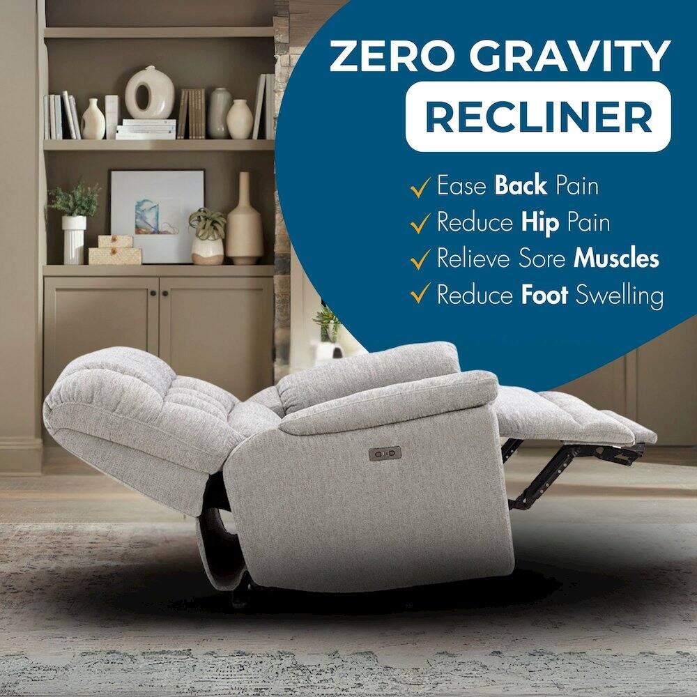 ZERO GRAVITY RECLINER

- Ease Back Pain
- Reduce Hip Pain
- Relieve Sore Muscles
- Reduce Foot Swelling