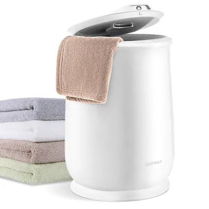 Front. Costway - Costway Towel Warmer Bucket Bathroom 21L Towel Heater with Flip-top Lid & Auto Shut Off - White.