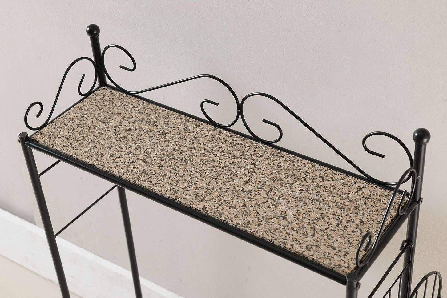 Alt View 1. Kings Brand Furniture - Kings Brand Furniture Over the Toilet Bathroom Rack - White / Marble Top.