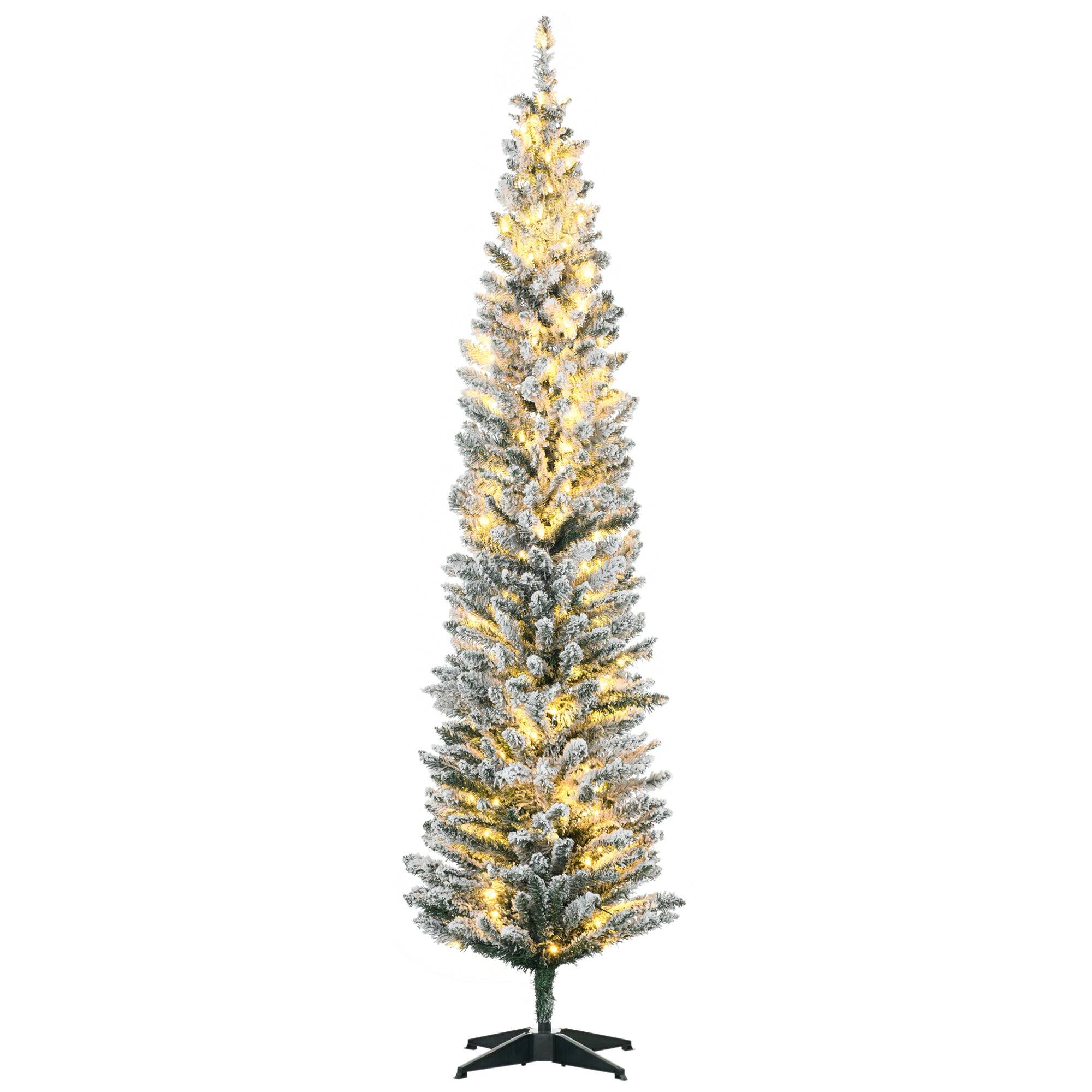 Alt View 5. Hivvago - 7 ft Tall Pre-Lit Slim Noble Fir Artificial Christmas Tree with 210 Warm White LED Lights and 499 Tips - Green.