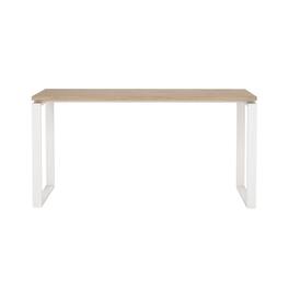 FurniFact - Computer Desk with Metal Legs for Home Office or Study Room - Brown