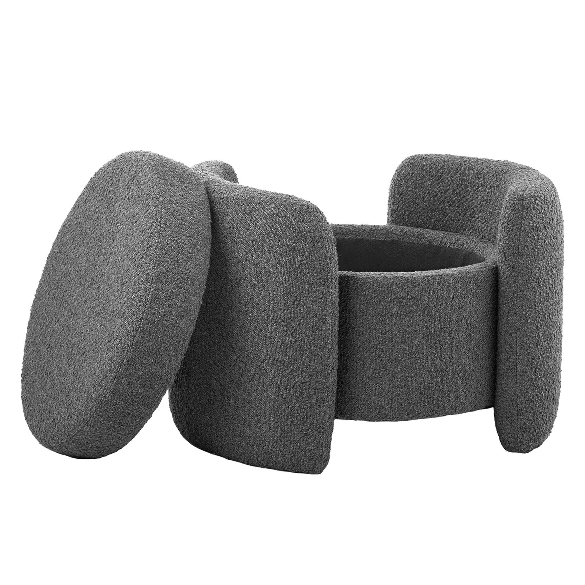 Alt View 1. Modway - Nebula Boucle Upholstered Ottoman by Modway - EEI-5561-CHA.