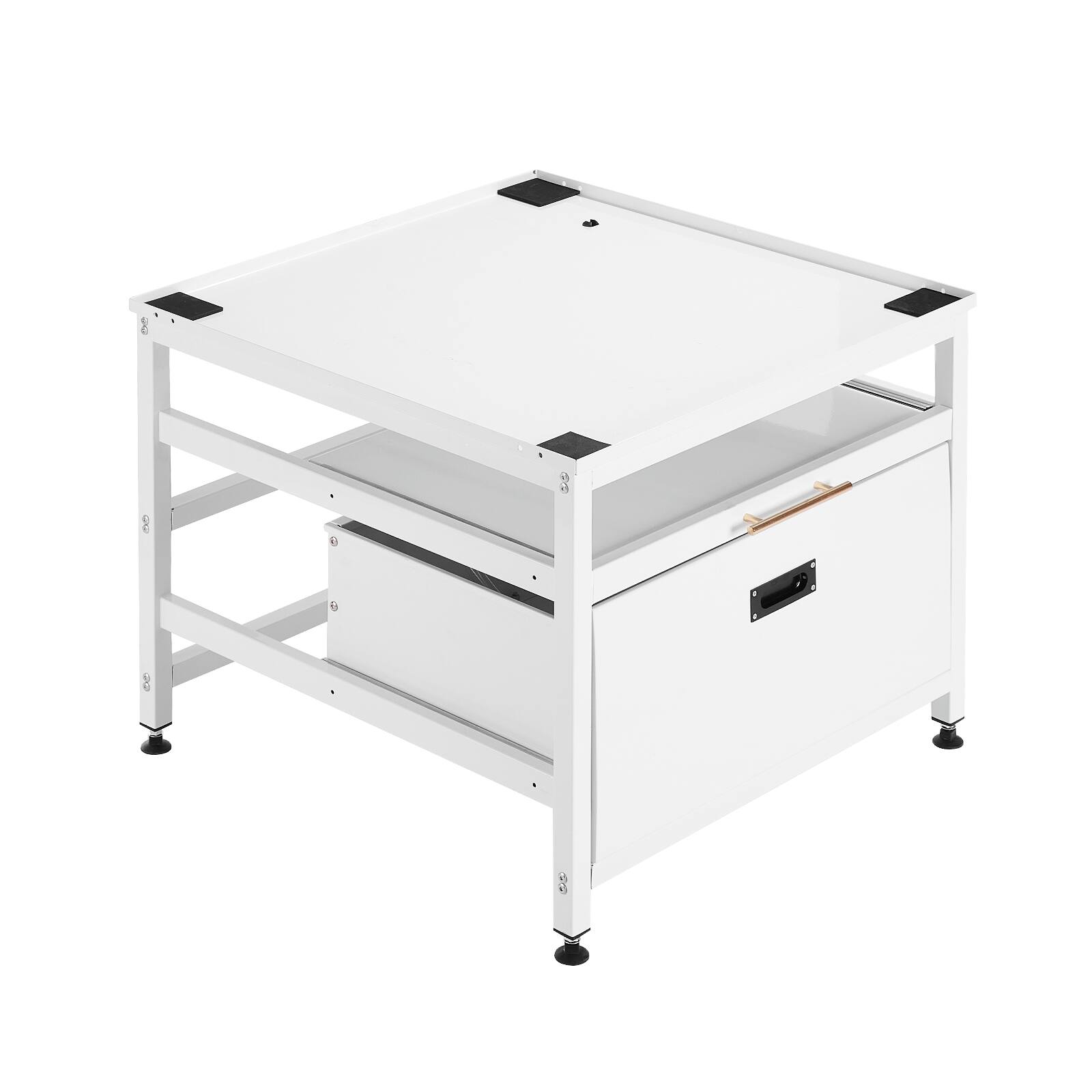 Alt View 5. VEVOR - Laundry Pedestal, 23 in Height, 29 x 29 in Washer and Dryer Pedestals with Pull-out Tray and Storage Space - White.